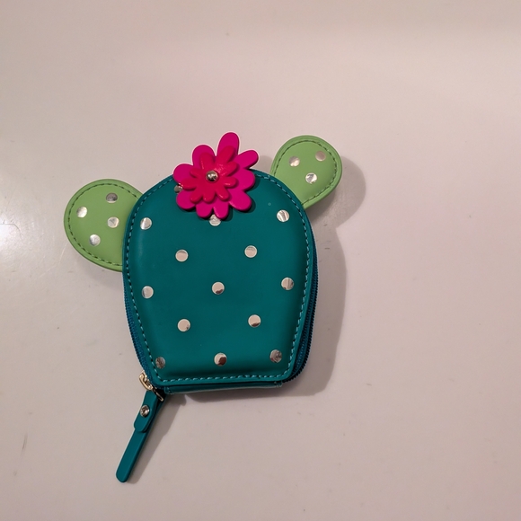 kate spade Handbags - RARE Kate Spade Cactus Teal Green and Pink Polka Dot Coin Purse